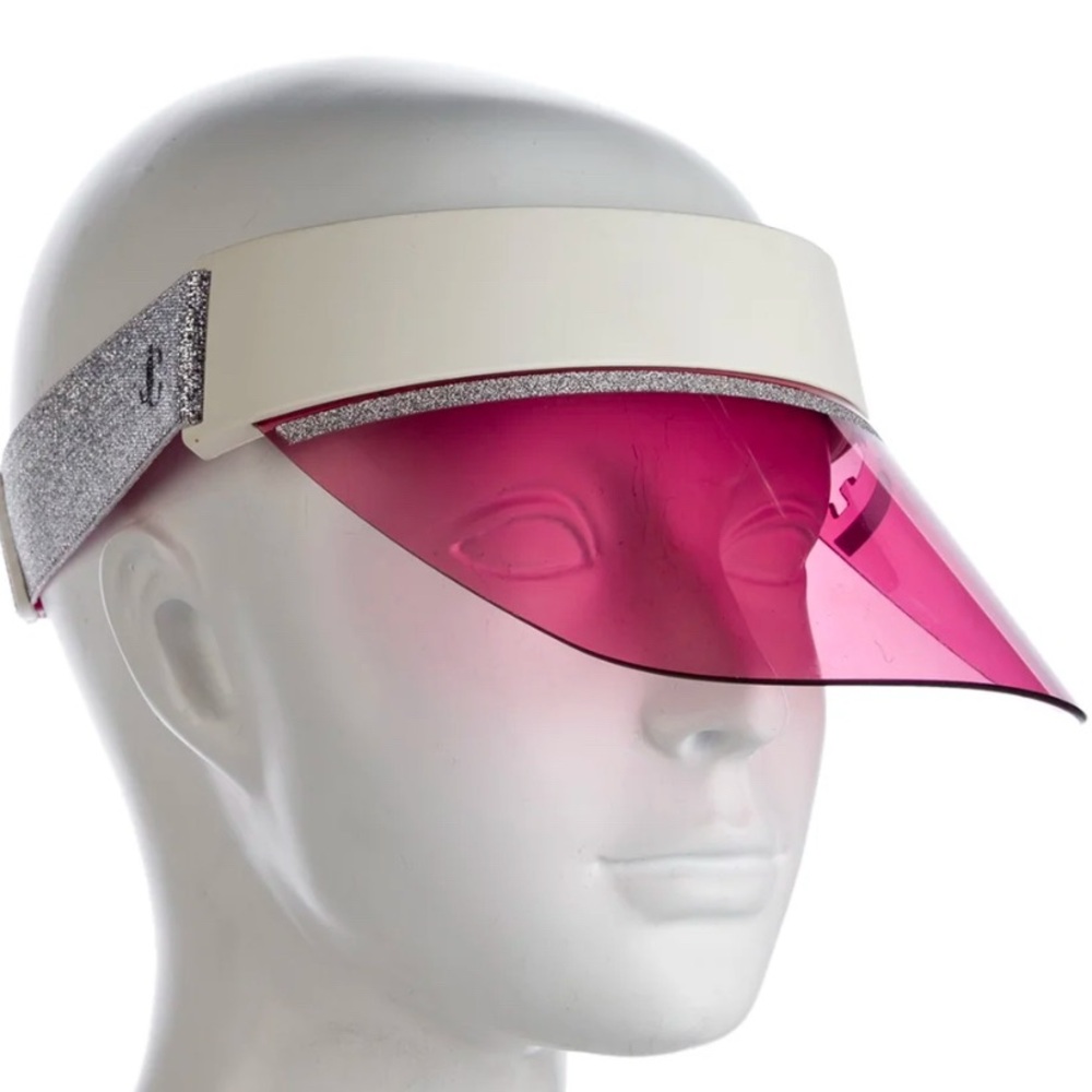Authentic Jimmy Choo Pink Visor Calix Hat
